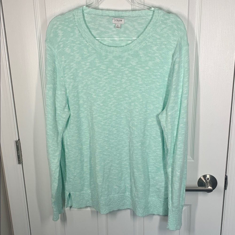 J Crew cotton blend summer weight sweater aqua size large